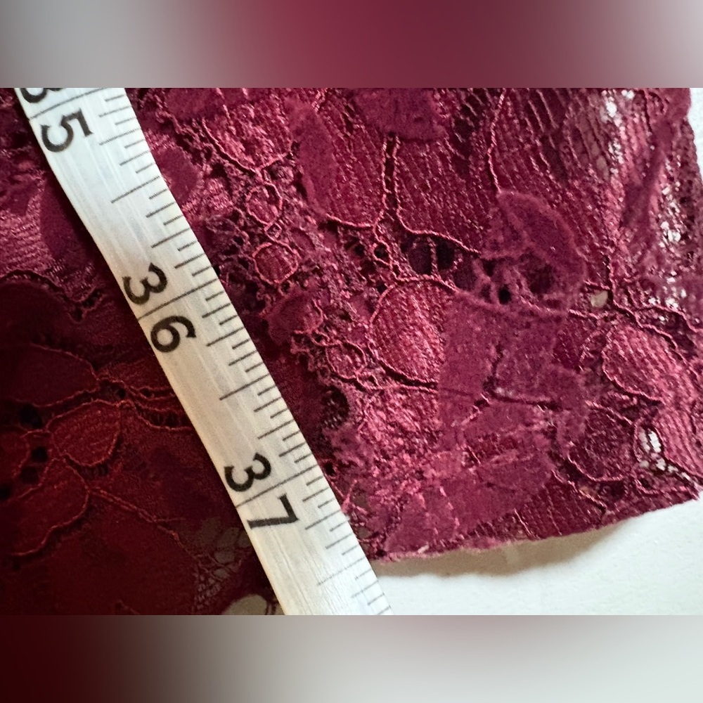 Guess Burgundy - Red Lace and Velvet Dress - Picture 9 of 9